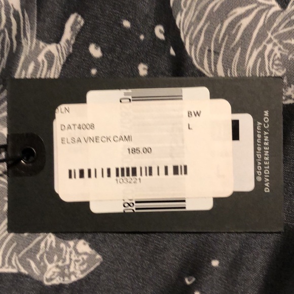 BNWT DAVID LERNER NEW YORK BLACK TIGER CAMI - Picture 7 of 10